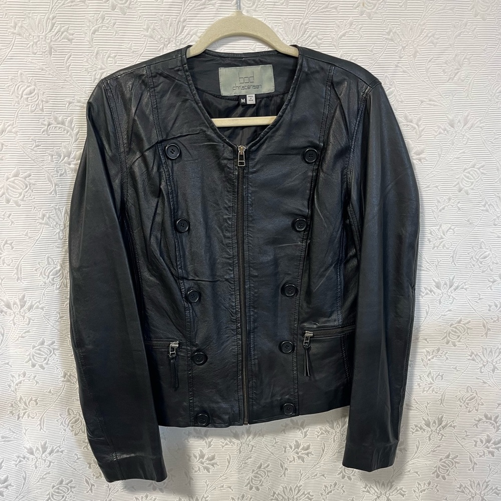 Bod & Christensen Medium Black Leather Jacket